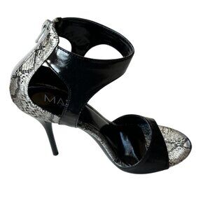 NIB 🎀 BCBG Max Rave Envy Women Stiletto Sandal Cocktail Holiday BLACK Shoes 8 M